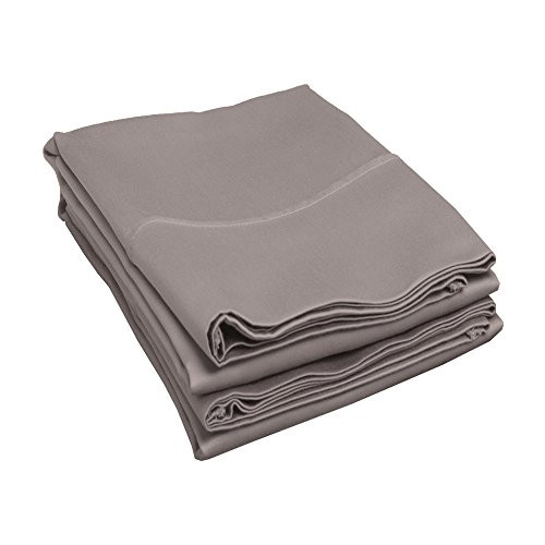 Blue Nile Mills Standard Pillowcases 500-Thread Soft Cotton 2-Piece Set Grey