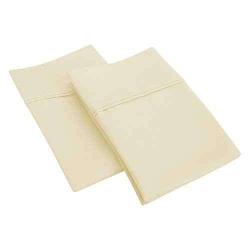 Blue Nile Mills Standard Pillowcases 1200-Thread Soft Cotton Rich 2-Piece Ivory