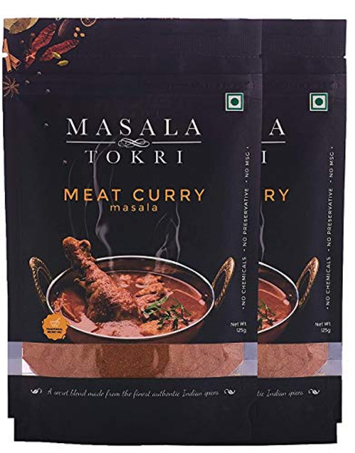 Masala Tokri -Mumbai- Meat Curry Masala 100 percent Natural Fresh and Homemade Authentic Indian Spice Powder No Preservatives - 125 grams each -Pack of 2- Masala Tokri -Mumbai- Meat Curry Masala 100 percent Natural Fresh and Homemade Authentic Indian Spice Powder No Preservatives - 125 grams each -Pack of 2-