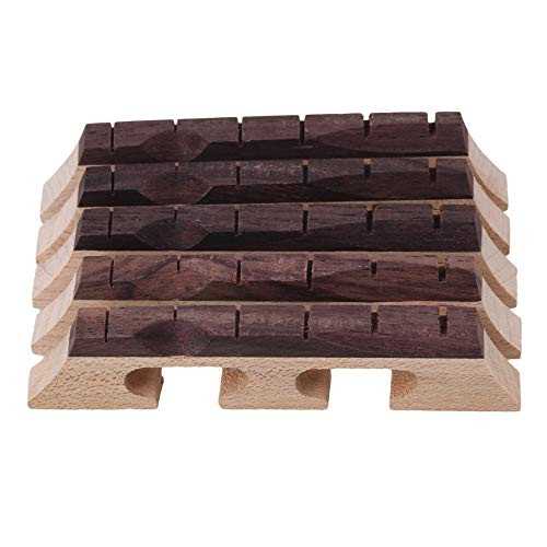 BQLZR Wood Color Three Legged Maple Ebony 6 String Ukulele Guitar Banjo Bridge String Instruments Parts Pack of 5
