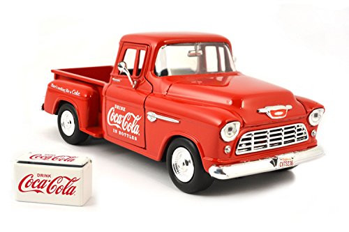 Motor City Classics 1955 Chevy Stepside Pickup with Commercial Cooler Vehicle (1:24 Scale)