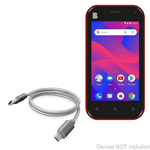 BLU Advance L5 Cable  BoxWave -Micro USB DuraCable- Braided Micro USB Charging Cable for BLU Advance L5 - Space Grey
