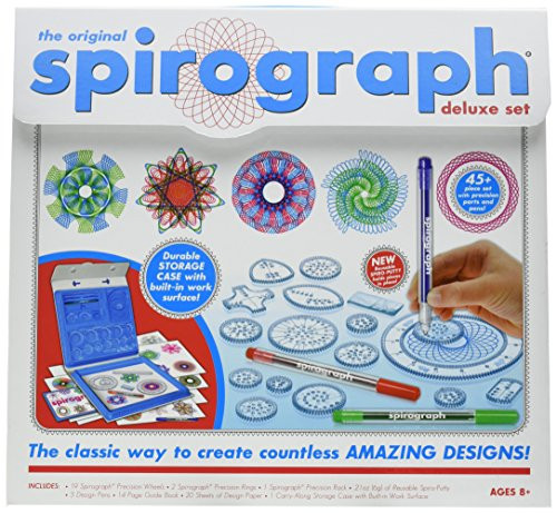 Kahootz Spirograph Deluxe Design Set with Spirograph Coloring Book & Pencils Kit