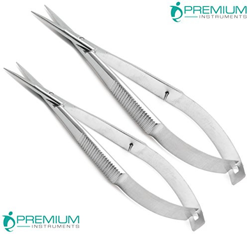 2 Castroviejo Straight Scissors Sharp Sharp 4 inch  and  4.5 inch Micro Stainless Steel Premium Instruments