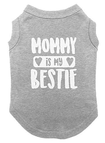 Haase Unlimited Mommy is My Bestie - Dog Shirt -Light Gray  X-Large-
