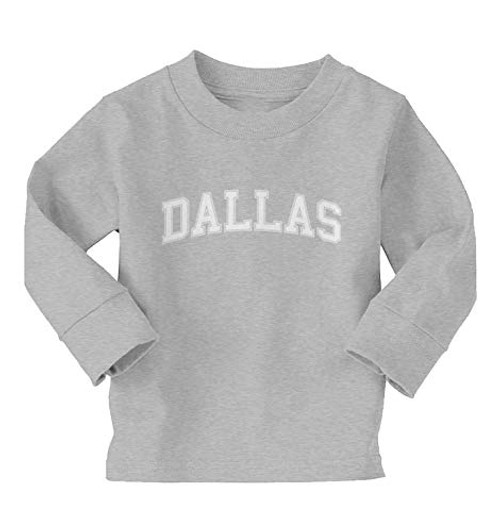 Haase Unlimited Dallas - State Proud Strong Pride Long Sleeve Toddler Cotton Jersey Shirt -Light Gray 2T- Haase Unlimited Dallas - State Proud Strong Pride Long Sleeve Toddler Cotton Jersey Shirt -Light Gray 2T-