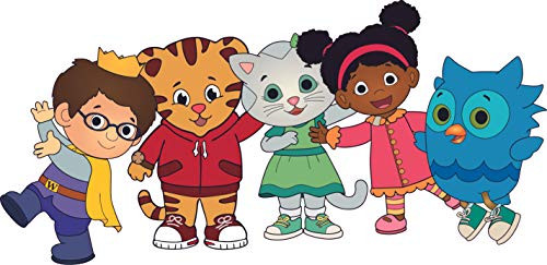 Vinyl Nursery Art Daniel Tiger s Neighborhood Characters Wall Decal - 22 inch x 36 inch Prince Wednesday Daniel Tiger Miss Elaina Daniel Tiger O The Owl  and  Katerina Kittycat Kids Bedroom Decoration Sticker