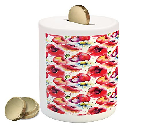 Ambesonne Poppy Flower Piggy Bank Colorful Combined Mixed Poppy Petals Pattern Spring Garden Theme Paint Effect Ceramic Coin Bank Money Box for Cash Saving 3.6 inch X 3.2 inch Blue Red Ambesonne Poppy Flower Piggy Bank Colorful Combined Mixed Poppy Petals Pattern Spring Garden Theme Paint Effect Ceramic Coin Bank Money Box for Cash Saving 3.6 inch X 3.2 inch Blue Red