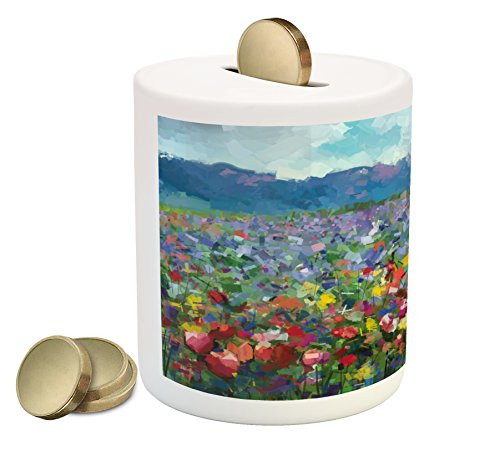 Ambesonne Art Piggy Bank Rural Landscape with Bunch of Tulip Flower Spring Meadow Refreshing Botany Blurry Image Printed Ceramic Coin Bank Money Box for Cash Saving Multicolor Ambesonne Art Piggy Bank Rural Landscape with Bunch of Tulip Flower Spring Meadow Refreshing Botany Blurry Image Printed Ceramic Coin Bank Money Box for Cash Saving Multicolor