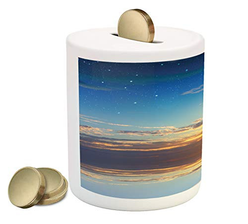 Ambesonne Landscape Piggy Bank Silhouette of a Tree Against Sunset Idyllic Nature Scene Spring Illustration Printed Ceramic Coin Bank Money Box for Cash Saving Multicolor Ambesonne Landscape Piggy Bank Silhouette of a Tree Against Sunset Idyllic Nature Scene Spring Illustration Printed Ceramic Coin Bank Money Box for Cash Saving Multicolor