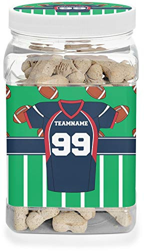 YouCustomizeIt Football Jersey Dog Treat Jar -Personalized-