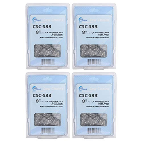 UpStart Components 4-Pack 8-Inch Chainsaw Chain Replacement for Sun Joe SWJ802E Pole Saw - -8 inch  3 8 inch.050 inch  33 DL-
