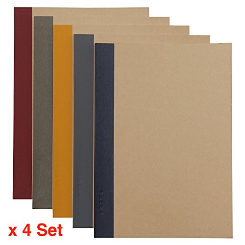 4 X MUJI Notebook A5 6mm Ruled 30 Sheets - 60 Pages, 5-Pack X 4 Set (20 Books)