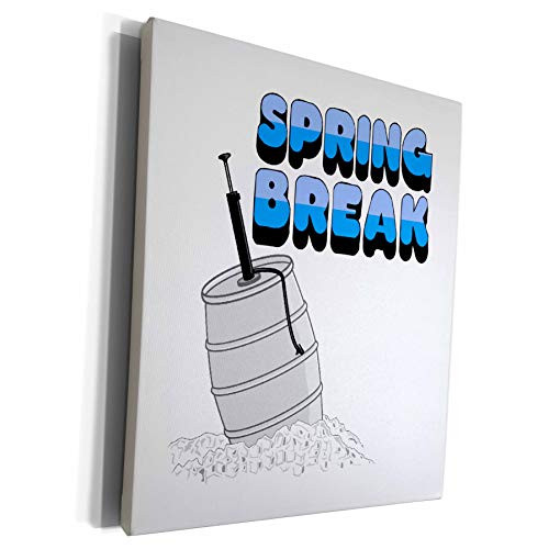 3dRose Dooni Designs Funny and Humorous Designs - Funny Spring Break Keg Drinking Humor - Museum Grade Canvas Wrap -cw_102589_1-