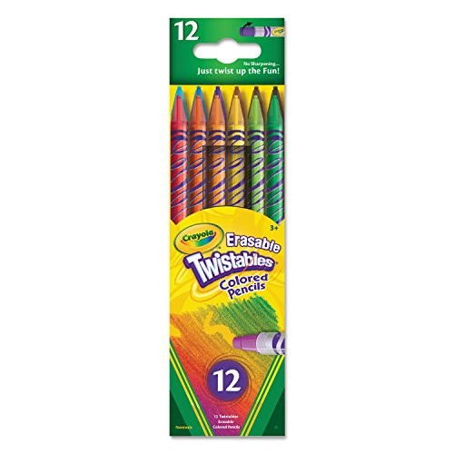 Crayola 687508 Twistables Erasable Colored Pencils 12 Assorted Colors Pack Crayola 687508 Twistables Erasable Colored Pencils 12 Assorted Colors Pack
