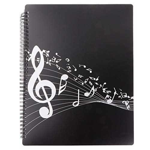 EXCEART Music Sheet File Paper Storage Folder 40 Pockets Documents Organizer Holder Blank Sheet Files for Sheets A4 -Black-