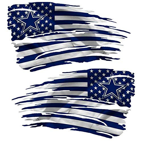 Aftershock Decals Dallas Football Flag Tattered Decal Set Cowboy USA Distressed Sticker