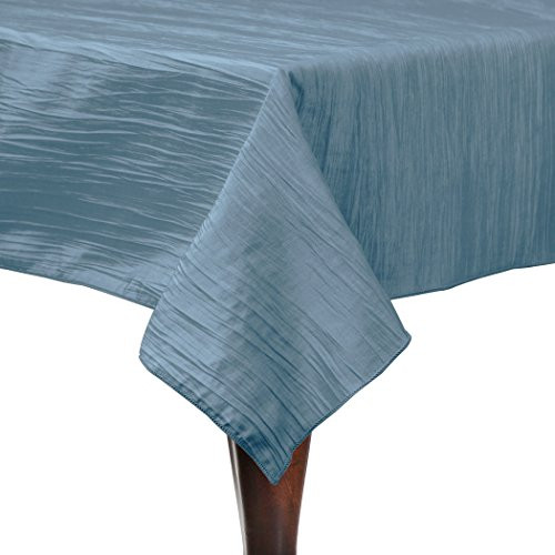 Ultimate Textile Crinkle Taffeta - Delano 60 x 60-Inch Square Tablecloth Ice Blue