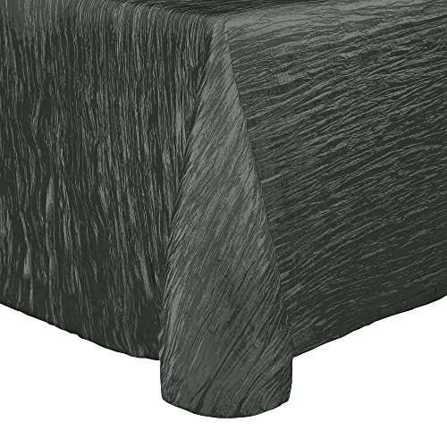 Ultimate Textile Crinkle Taffeta - Delano 72-Inch Round Tablecloth Light Silver Grey