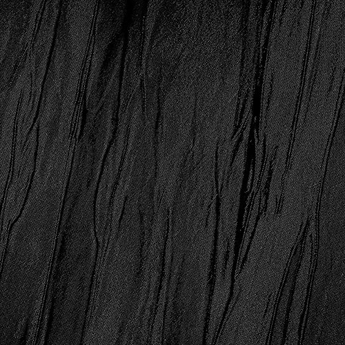 Ultimate Textile Crinkle Taffeta - Delano 84-Inch Round Tablecloth Black