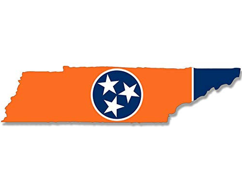 Magnet 2x7 inch Orange Tennessee Shaped TN Sticker - Decal Volunteer State Football vol Magnetic Magnet Vinyl Sticker