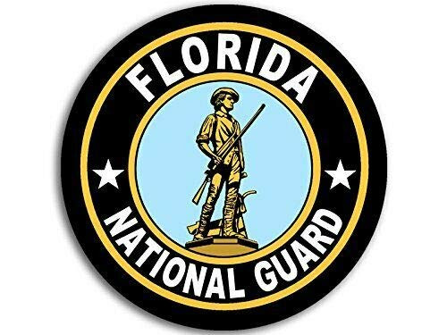 Magnet 4x4 inch Round Florida National Guard Seal Sticker -Logo Insignia Army- Magnetic Magnet Vinyl Sticker
