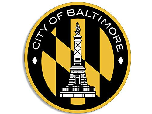 Magnet 4x4 inch Round City of Baltimore Seal Sticker - Decal Logo Maryland md Crab Magnetic Magnet Vinyl Sticker