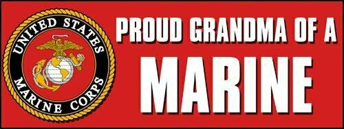 Magnet 3x9 inch Proud Grandma of a Marine Bumper Sticker -Logo Seal USMC- Magnetic Magnet Vinyl Sticker