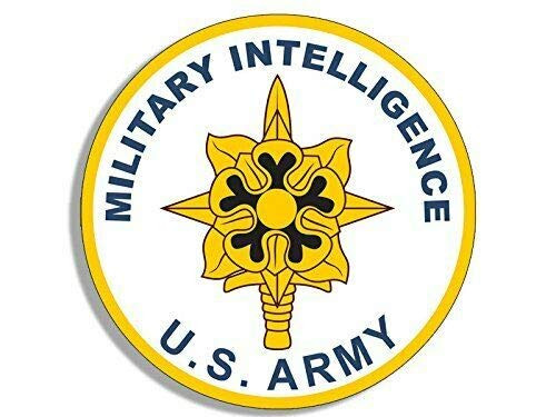 Magnet 4x4 inch Round US Army Military Intelligence Seal Sticker -u.s. Logo- Magnetic Magnet Vinyl Sticker