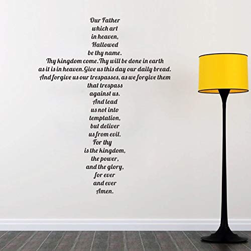 decalmile The Lords Prayer Wall Decals Quotes Our Father who Art in Heaven Inspirational Christian Bible Sayings Wall Stickers Living Room Bedroom Church Home Decor-Finished Size  26 Inch x 34 Inch-