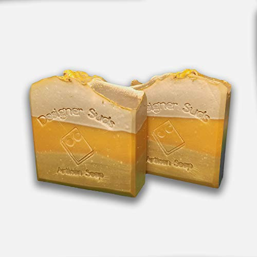 Designer Suds Halloween Candy Corn Natural Artisan Soap Bar 3.6oz Bar Candy Corn Caramel Scented -2 Bars-