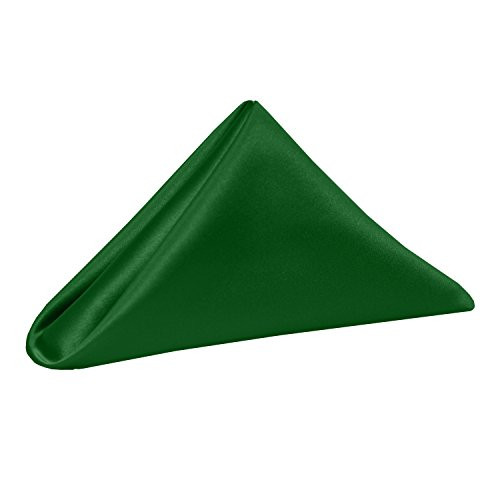 Ultimate Textile -1 Dozen- Bridal Satin 17 x 17-Inch Napkins Emerald Green
