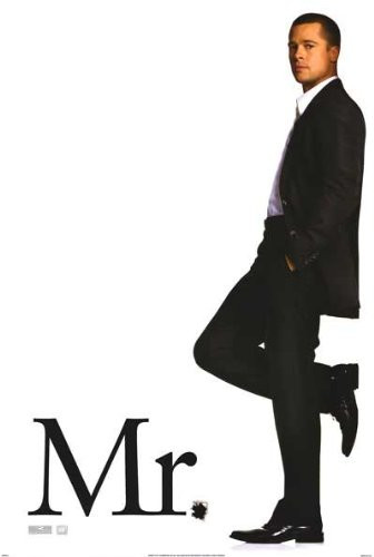 Mr  and  Mrs Smith Advance -Brad Pitt- Movie Poster Double Sided Original 27x40
