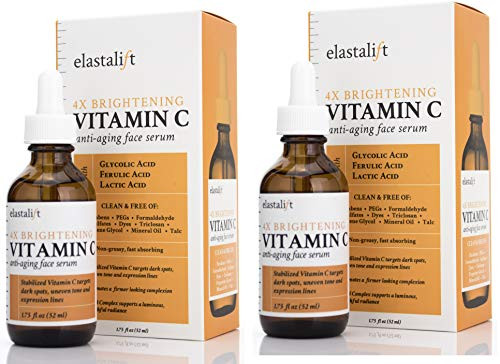 Elastalift Vitamin C Serum for Age Spots Wrinkles and Expression Lines. Anti-Aging Serum w Vitamin C and Hyaluronic Acid brightens skin and helps promote a healthier skin complexion -Two - 1.75 Fl Oz- Elastalift Vitamin C Serum for Age Spots Wrinkles and Expression Lines. Anti-Aging Serum w Vitamin C and Hyaluronic Acid brightens skin and helps promote a healthier skin complexion -Two - 1.75 Fl Oz-