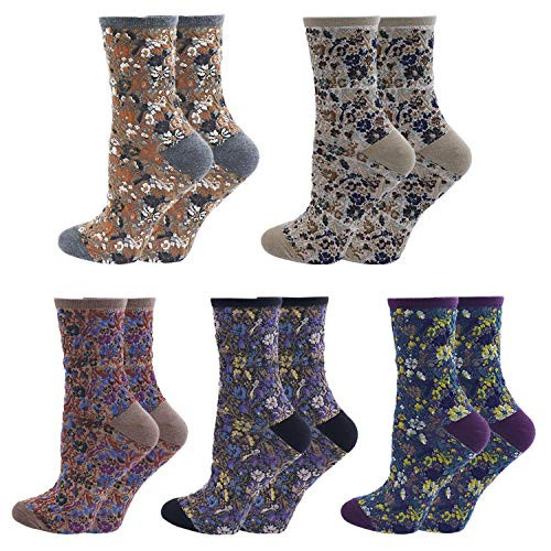 Lovful Womens Ankle Socks Cotton Crew Socks for Women Novelty Dress Colorful Vintage Socks 5 Pairs Multicolored Lovful Womens Ankle Socks Cotton Crew Socks for Women Novelty Dress Colorful Vintage Socks 5 Pairs Multicolored