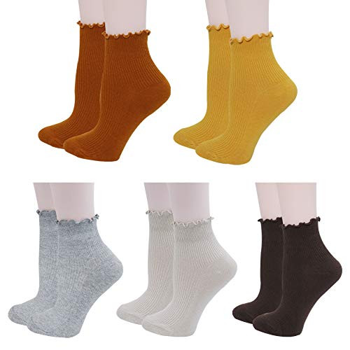 Lovful Womens Ankle Socks Cute Ruffle Frilly Cotton Socks Funny Novelty Socks for Women 5 Pairs Lovful Womens Ankle Socks Cute Ruffle Frilly Cotton Socks Funny Novelty Socks for Women 5 Pairs