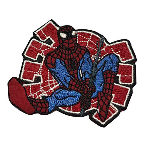 Spider Man Action Stance Patch Marvel Comics Superhero Fan Iron On Applique 1.96 x 2.36 inches