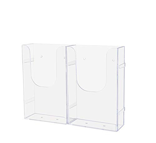 Marketing Holders 8W Double Tri Fold Display Holder Multi 2 Pocket Interlocking Pamphlet Expos Trade Show Display Stands Maps Menu Organizer Wall Mount Counter Top