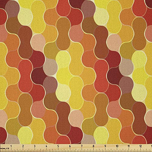 Ambesonne Abstract Fabric by The Yard  Creative Contemporary Art Illustration with Geometrical Motif in Warm Colors Image  Microfiber Fabric for Arts and Crafts Textiles  and  Decor  1 Yard  Multicolor