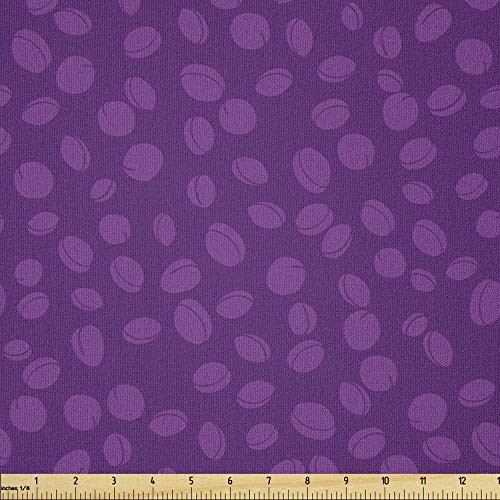 Ambesonne Plum Fabric by The Yard  Monotone Demonstration of Repetitive Ripe Fruits Natural Organic Botany Foods  Microfiber Fabric for Arts and Crafts Textiles  and  Decor  1 Yard  Purple and Violet