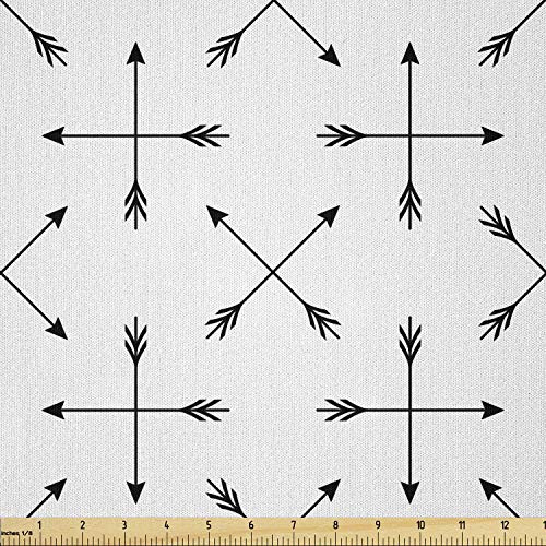 Ambesonne Arrow Fabric by The Yard  Basic Illustration of Long Pointy Sticks Overlapping on a Plain Background  Microfiber Fabric for Arts and Crafts Textiles  and  Decor  Dark Taupe and White