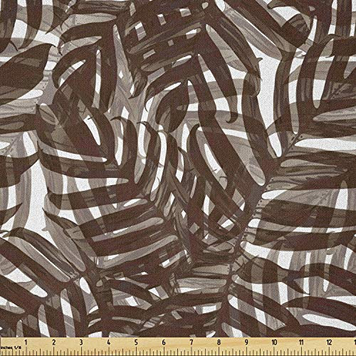 Ambesonne Tropical Fabric by The Yard  Palm Monstera Leaves Woody and Earth Tones Foliage Classic Art Deco Inspired  Microfiber Fabric for Arts and Crafts Textiles  and  Decor  1 Yard  Brown and White Ambesonne Tropical Fabric by The Yard  Palm Monstera Leaves Woody and Earth Tones Foliage Classic Art Deco Inspired  Microfiber Fabric for Arts and Crafts Textiles  and  Decor  1 Yard  Brown and White