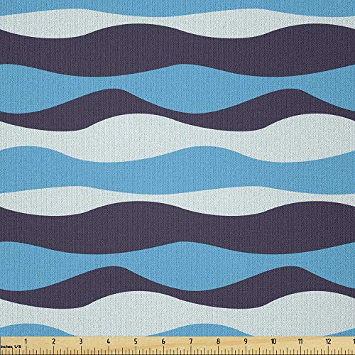 Ambesonne Nautical Fabric by The Yard Sea Ocean Associated Geometric Abstract Horizontal Wavy Stripes Concept Microfiber Fabric for Arts and Crafts Textiles and Decor 1 Yard Indigo and Sky Blue Ambesonne Nautical Fabric by The Yard Sea Ocean Associated Geometric Abstract Horizontal Wavy Stripes Concept Microfiber Fabric for Arts and Crafts Textiles and Decor 1 Yard Indigo and Sky Blue