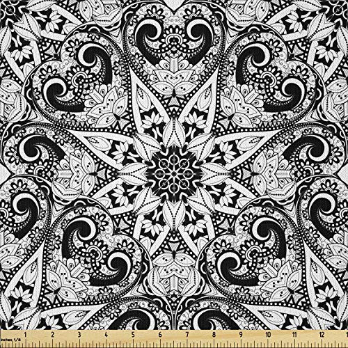 Ambesonne Mandala Fabric by The Yard Eastern Style Lace Like Universe Pattern with Middle Eastern Effects Print Microfiber Fabric for Arts and Crafts Textiles and Decor 1 Yard Black White Ambesonne Mandala Fabric by The Yard Eastern Style Lace Like Universe Pattern with Middle Eastern Effects Print Microfiber Fabric for Arts and Crafts Textiles and Decor 1 Yard Black White