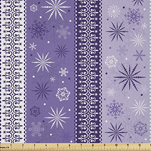 Ambesonne Ethnic Fabric by The Yard Scroll Western Christmas Snowflakes Middle Eastern Noel Print Microfiber Fabric for Arts and Crafts Textiles and Decor Lavender Violet White Ambesonne Ethnic Fabric by The Yard Scroll Western Christmas Snowflakes Middle Eastern Noel Print Microfiber Fabric for Arts and Crafts Textiles and Decor Lavender Violet White