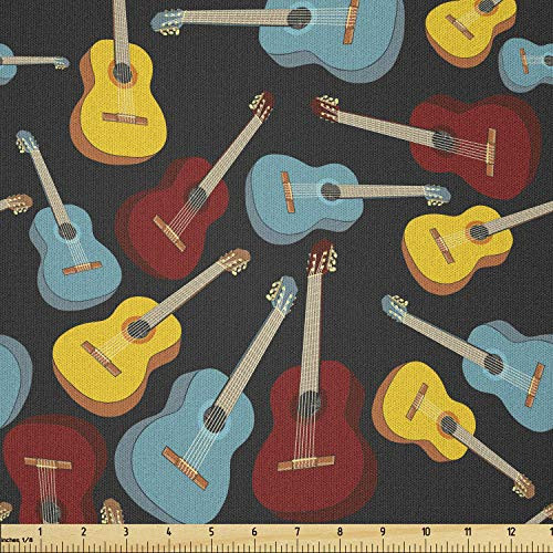 Ambesonne Guitar Fabric by The Yard Antique Wooden Acoustic Guitars Illustration Folk Country Music Flamenco Retro Style Microfiber Fabric for Arts and Crafts Textiles and Decor 1 Yard Multicolor Ambesonne Guitar Fabric by The Yard Antique Wooden Acoustic Guitars Illustration Folk Country Music Flamenco Retro Style Microfiber Fabric for Arts and Crafts Textiles and Decor 1 Yard Multicolor