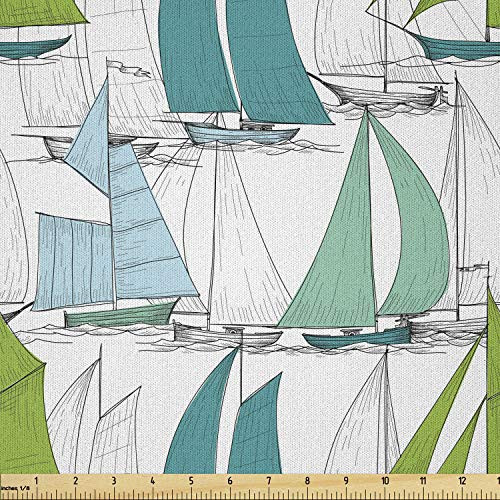Ambesonne Nautical Fabric by The Yard Sailing Boats on The Ocean Surfing Coastal Theme Marine Life Colorful Maritime Microfiber Fabric for Arts and Crafts Textiles and Decor Multicolor Ambesonne Nautical Fabric by The Yard Sailing Boats on The Ocean Surfing Coastal Theme Marine Life Colorful Maritime Microfiber Fabric for Arts and Crafts Textiles and Decor Multicolor