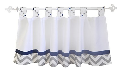 My Baby Sam Out of The Blue Curtain Valance, Navy/Gray
