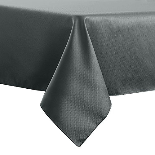Ultimate Textile Herringbone - Fandango 48 x 52-Inch Rectangular Tablecloth  Charcoal Grey