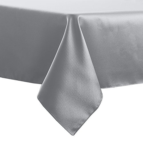 Ultimate Textile Herringbone - Fandango 58-Inch Square Tablecloth  Silver Grey